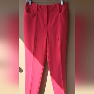 New York & Company Pink Trousers Classic Straight-Leg Design